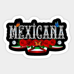 Playera Mexicana para mujer fiestas patrias Mexicana Pride mexican woman art Sticker